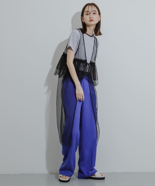 SENSE OF PLACE by URBAN RESEARCH（センスオブプレイスバイアーバンリサーチ）の「ウエストフリルチュールワンピース（ワンピース・レディース・ブラック/オフホワイト/ブラウン・ONE）」の22枚目の写真