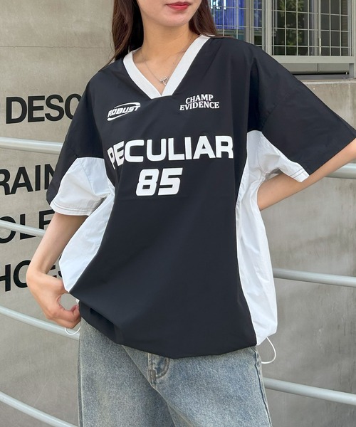 INGNI（イング）の「裾ドロストナイロンチュニックトップス／Ａ（Tシャツ/カットソー・レディース・ホワイト×ブラック/グレー系その他3/ブラック×ホワイト・M）」の14枚目の写真