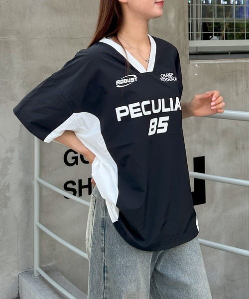 INGNI（イング）の「裾ドロストナイロンチュニックトップス／Ａ（Tシャツ/カットソー・レディース・ホワイト×ブラック/グレー系その他3/ブラック×ホワイト・M）」の15枚目の写真