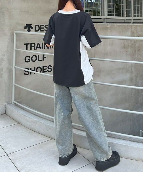 INGNI（イング）の「裾ドロストナイロンチュニックトップス／Ａ（Tシャツ/カットソー・レディース・ホワイト×ブラック/グレー系その他3/ブラック×ホワイト・M）」の20枚目の写真