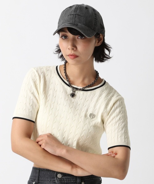 PAGEBOY(ページボーイ)の「プレートミニケーブルプルオーバー(ニット/セーター・レディース・ブラック/オフホワイト・FREE)」の8枚目の写真