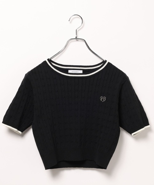 PAGEBOY(ページボーイ)の「プレートミニケーブルプルオーバー(ニット/セーター・レディース・ブラック/オフホワイト・FREE)」の18枚目の写真