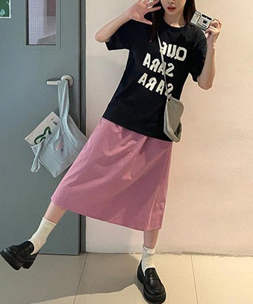 aimoha(アイモハ)の「BIGシルエットプリント半袖Tシャツ (SS)(Tシャツ/カットソー・レディース・ピンク/ブラック/グレー/ブルー・MEDIUM/LARGE)」の6枚目の写真