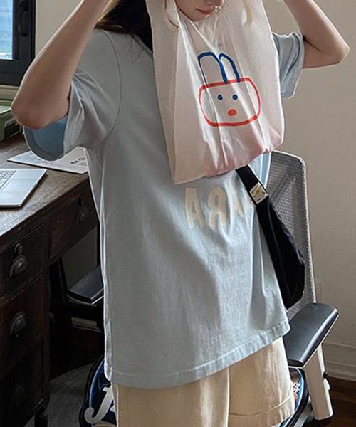 aimoha(アイモハ)の「BIGシルエットプリント半袖Tシャツ (SS)(Tシャツ/カットソー・レディース・ピンク/ブラック/グレー/ブルー・MEDIUM/LARGE)」の18枚目の写真
