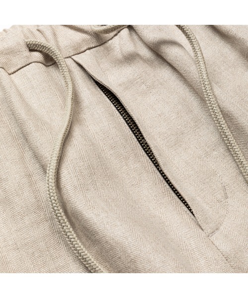 CALEE（キャリー）の「JAPAN LINEN HERRINGBONE EASY SLACKS（スラックス・メンズ・ブラック/グリーン/アイボリー・LARGE/MEDIUM/SMALL/X-LARGE）」の7枚目の写真