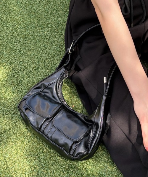 Birthday room（バースデイルーム）の「2ポケットハンドバッグ（ハンドバッグ・レディース・シルバー/ブラック・FREE）」の2枚目の写真