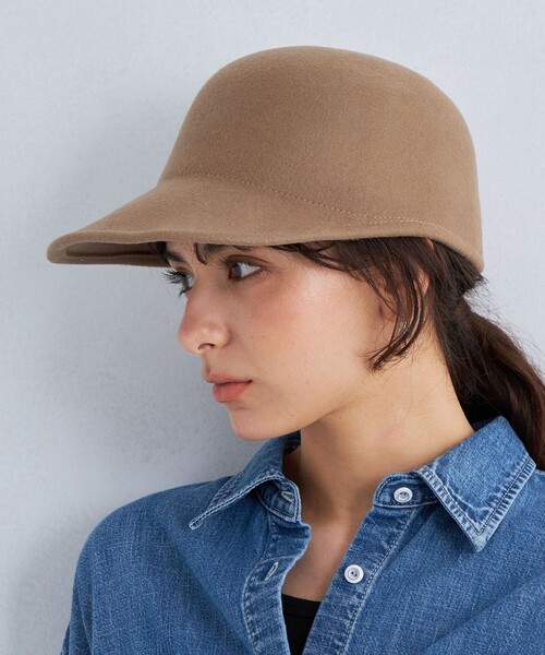 green label relaxing（グリーンレーベルリラクシング）の「フェルトジョッキー キャップ（キャップ・レディース・ベージュ/ブラック・FREE）」の15枚目の写真