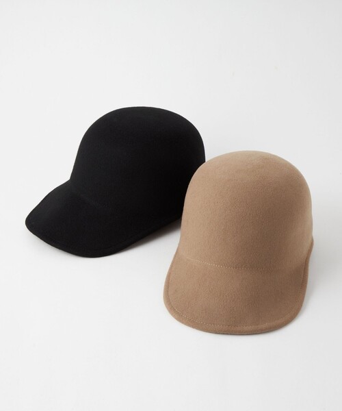 green label relaxing（グリーンレーベルリラクシング）の「フェルトジョッキー キャップ（キャップ・レディース・ベージュ/ブラック・FREE）」の3枚目の写真