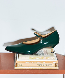 GRISE5cmポインテッドメリージェーンパンプス