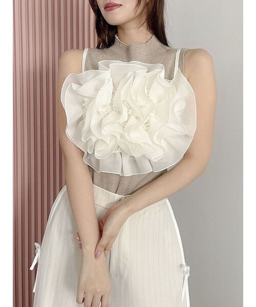 dazzlin（ダズリン）の「モチーフフラワービスチェ（キャミソール・レディース・ブラック/アイボリー/インディゴブルー/オレンジ・FREE）」の12枚目の写真