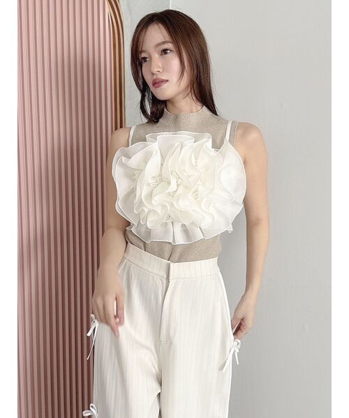 dazzlin（ダズリン）の「モチーフフラワービスチェ（キャミソール・レディース・ブラック/アイボリー/インディゴブルー/オレンジ・FREE）」の14枚目の写真