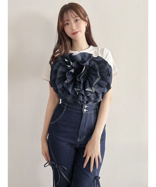 dazzlin（ダズリン）の「モチーフフラワービスチェ（キャミソール・レディース・ブラック/アイボリー/インディゴブルー/オレンジ・FREE）」の18枚目の写真