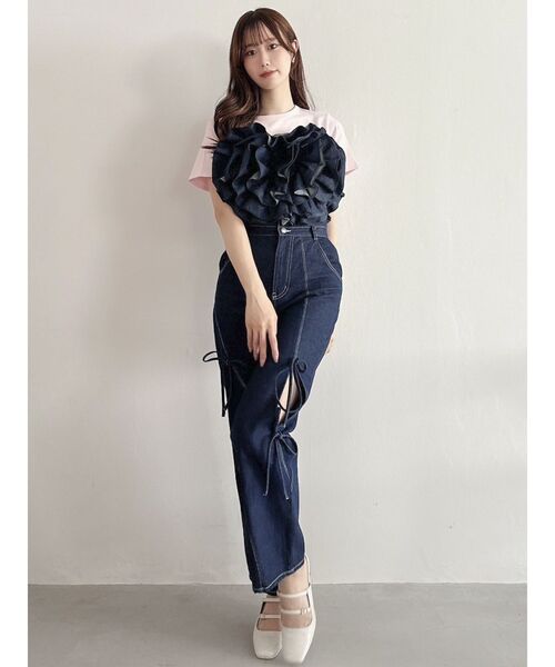 dazzlin（ダズリン）の「モチーフフラワービスチェ（キャミソール・レディース・ブラック/アイボリー/インディゴブルー/オレンジ・FREE）」の21枚目の写真