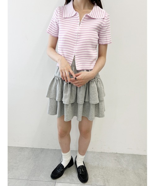 PHILLY（フィリー）の「Wジップボーダーカーディガン（カーディガン/ボレロ・レディース・ブラック/ブラウン/ピンク・FREE）」の22枚目の写真