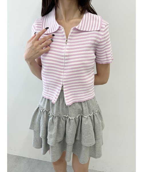 PHILLY（フィリー）の「Wジップボーダーカーディガン（カーディガン/ボレロ・レディース・ブラック/ブラウン/ピンク・FREE）」の21枚目の写真