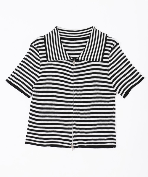 PHILLY（フィリー）の「Wジップボーダーカーディガン（カーディガン/ボレロ・レディース・ブラック/ブラウン/ピンク・FREE）」の20枚目の写真