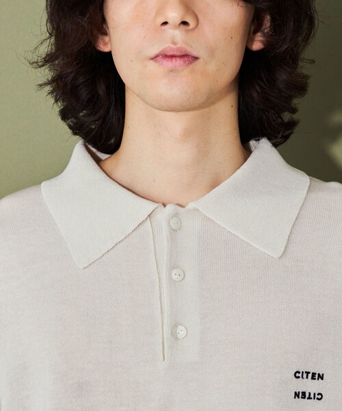 CITEN（シテン）の「＜CITEN＞ハイゲージニットポロ（ニット/セーター・メンズ・オフホワイト/ネイビー・L/M）」の12枚目の写真