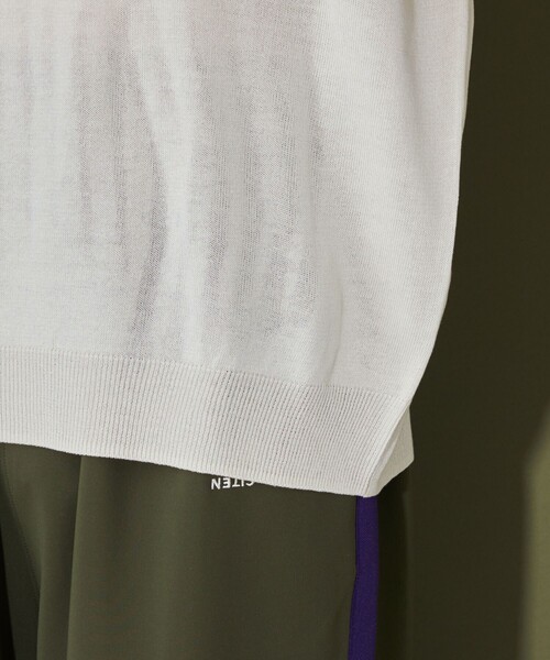 CITEN（シテン）の「＜CITEN＞ハイゲージニットポロ（ニット/セーター・メンズ・オフホワイト/ネイビー・L/M）」の14枚目の写真