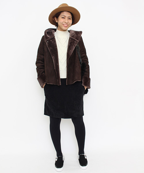 mystic（ミスティック）の「【予約限定★ニットプレゼント】ムートンショートコート（ムートンコート・レディース・ブラウン/モカ/キャメル・FREE）」の21枚目の写真
