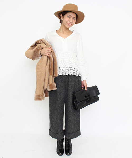 mystic（ミスティック）の「【予約限定★ニットプレゼント】ムートンショートコート（ムートンコート・レディース・ブラウン/モカ/キャメル・FREE）」の15枚目の写真