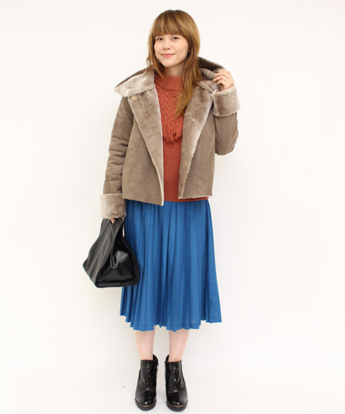 mystic（ミスティック）の「【予約限定★ニットプレゼント】ムートンショートコート（ムートンコート・レディース・ブラウン/モカ/キャメル・FREE）」の5枚目の写真