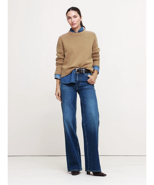 オーバーサイズ ミッドウェイト カシミヤ クルーネックセーター