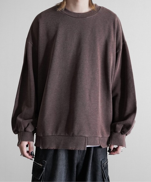 KUUUPY（クーピー）の「Side Zip Design Pigment Sweat - サイドジップデザインピグメント加工スウェット（スウェット・メンズ・チャコールグレー/ブラウン/ブルー・LARGE/MEDIUM/SMALL）」の17枚目の写真