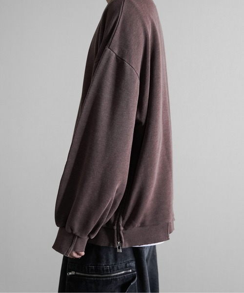 KUUUPY（クーピー）の「Side Zip Design Pigment Sweat - サイドジップデザインピグメント加工スウェット（スウェット・メンズ・チャコールグレー/ブラウン/ブルー・LARGE/MEDIUM/SMALL）」の19枚目の写真