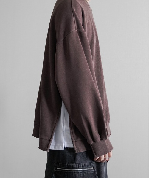 KUUUPY（クーピー）の「Side Zip Design Pigment Sweat - サイドジップデザインピグメント加工スウェット（スウェット・メンズ・チャコールグレー/ブラウン/ブルー・LARGE/MEDIUM/SMALL）」の22枚目の写真