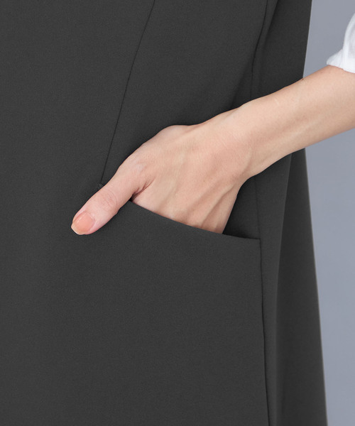 A/C DESIGN BY ALPHA CUBIC（エーシーデザインバイアルファキュービック）の「【セットアップ対応】ジョーゼットロングジレ（ノーカラージャケット・レディース・ネイビー/チャコールグレー・9号/11号/13号）」の13枚目の写真