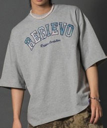 【REGIEVO】 カレッジロゴ オーバーサイズ ルーズTシャツ