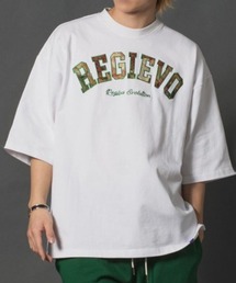 【REGIEVO】 カレッジロゴ オーバーサイズ ルーズTシャツ