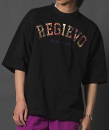【REGIEVO】 カレッジロゴ オーバーサイズ ルーズTシャツ