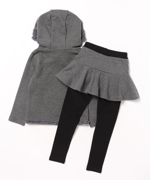 Rora(ローラ)の「マール ベビーフリル スカッツ & パーカー セットアップ 上下セット(Tシャツ/カットソー・キッズ・グレー・110/120/130/140/150)」の2枚目の写真
