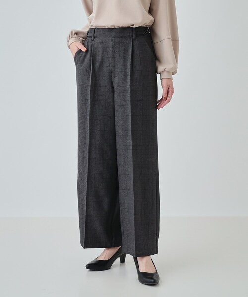 DRESKIP（ドレスキップ）の「◆【高レビュー/洗える】大人のきれいめスタイルに ウールフィールワイドパンツ（その他パンツ・レディース・グレー系その他2/グレー/ブラック/ダークブラウン系1/ブルー系その他・03/02/04）」の9枚目の写真