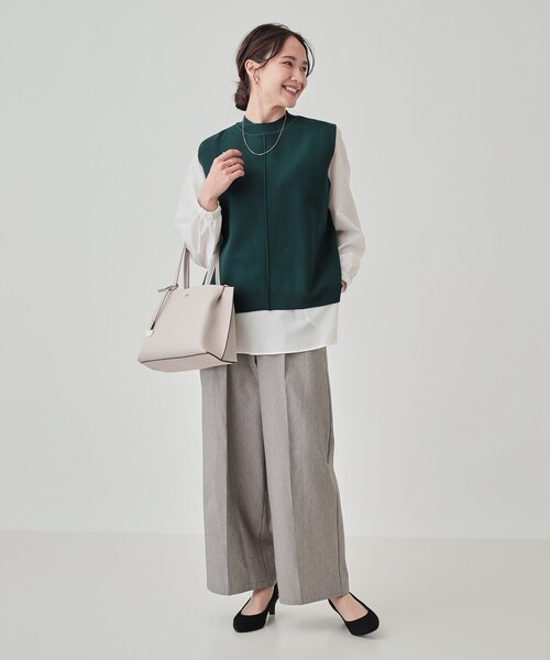 DRESKIP（ドレスキップ）の「◆【高レビュー/洗える】大人のきれいめスタイルに ウールフィールワイドパンツ（その他パンツ・レディース・グレー系その他2/グレー/ブラック/ダークブラウン系1/ブルー系その他・03/02/04）」の18枚目の写真