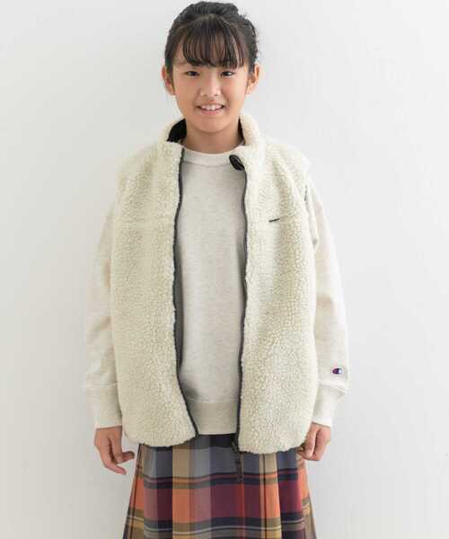 URBAN RESEARCH DOORS（アーバンリサーチドアーズ）の「『WEB/一部店舗限定』リバーシブルボアベスト(KIDS)（ベスト・キッズ・グリーン系その他/グレー系その他・150）」の6枚目の写真