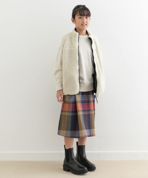 URBAN RESEARCH DOORS（アーバンリサーチドアーズ）の「『WEB/一部店舗限定』リバーシブルボアベスト(KIDS)（ベスト・キッズ・グリーン系その他/グレー系その他・150）」の10枚目の写真