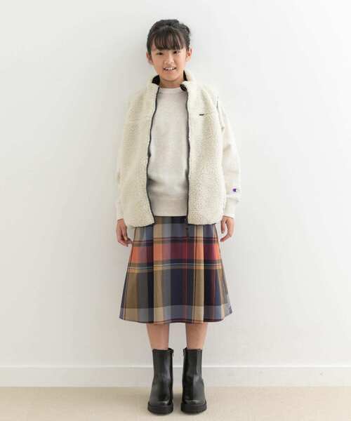 URBAN RESEARCH DOORS（アーバンリサーチドアーズ）の「『WEB/一部店舗限定』リバーシブルボアベスト(KIDS)（ベスト・キッズ・グリーン系その他/グレー系その他・150）」の11枚目の写真