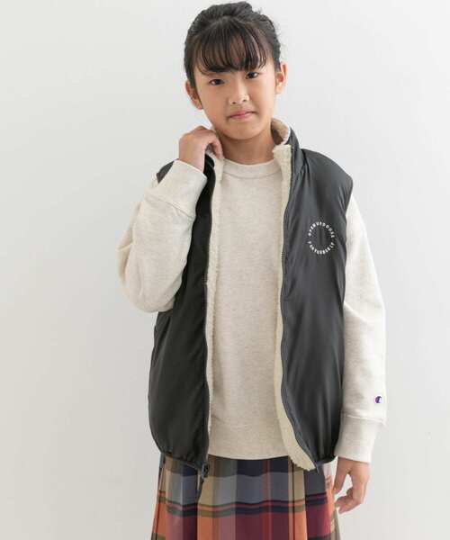 URBAN RESEARCH DOORS（アーバンリサーチドアーズ）の「『WEB/一部店舗限定』リバーシブルボアベスト(KIDS)（ベスト・キッズ・グリーン系その他/グレー系その他・150）」の13枚目の写真