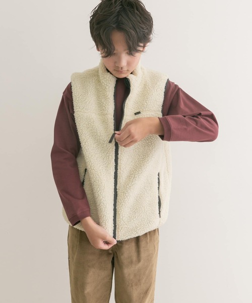 URBAN RESEARCH DOORS（アーバンリサーチドアーズ）の「『WEB/一部店舗限定』リバーシブルボアベスト(KIDS)（ベスト・キッズ・グリーン系その他/グレー系その他・150）」の19枚目の写真