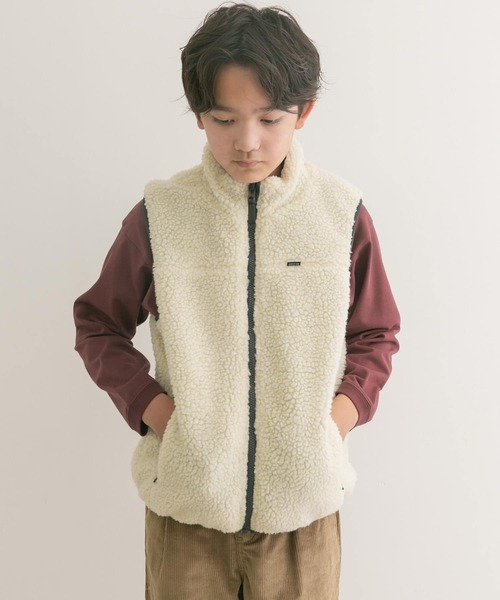 URBAN RESEARCH DOORS（アーバンリサーチドアーズ）の「『WEB/一部店舗限定』リバーシブルボアベスト(KIDS)（ベスト・キッズ・グリーン系その他/グレー系その他・150）」の20枚目の写真