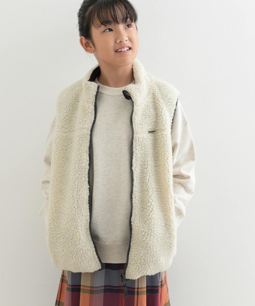 URBAN RESEARCH DOORS（アーバンリサーチドアーズ）の「『WEB/一部店舗限定』リバーシブルボアベスト(KIDS)（ベスト・キッズ・グリーン系その他/グレー系その他・150）」の14枚目の写真