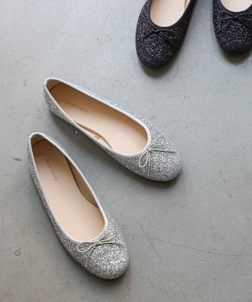 GLOBAL WORK（グローバルワーク）の「らくっション撥水バレエ/135873（バレエシューズ・レディース・ブラック系3/シルバー系1/ブラック系/シルバー系2/ブラック系9/グレー系4/ガンメタ/ホワイト系7/ゴールド系その他2/ブラウン/レオパード・MEDIUM/X-LARGE/SMALL/LARGE）」の8枚目の写真