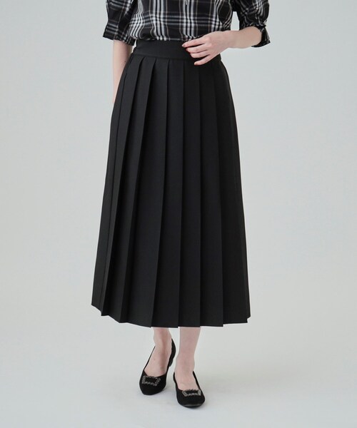 DRESKIP（ドレスキップ）の「◆クラシカルな雰囲気漂う プリーツAラインスカート（スカート・レディース・ブラック/ブルー系その他/ベージュ・02/03/04）」の4枚目の写真