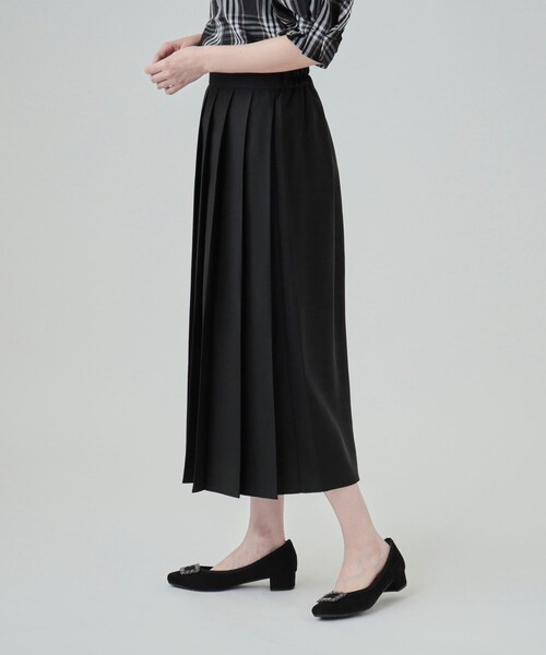 DRESKIP（ドレスキップ）の「◆クラシカルな雰囲気漂う プリーツAラインスカート（スカート・レディース・ブラック/ブルー系その他/ベージュ・02/03/04）」の5枚目の写真