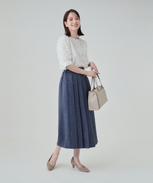 DRESKIP（ドレスキップ）の「◆クラシカルな雰囲気漂う プリーツAラインスカート（スカート・レディース・ブラック/ブルー系その他/ベージュ・02/03/04）」の14枚目の写真