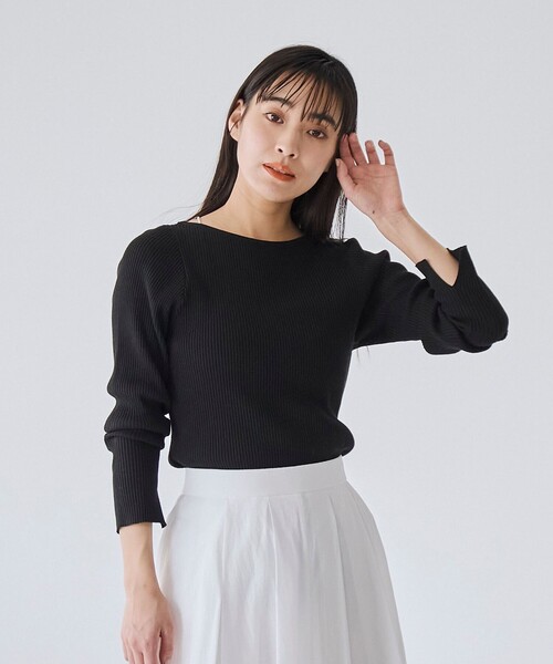 nagonstans アクリル ウール ハイネック ロングスリーブ リブニット 24年 nagonstans ナゴンスタンス ハイネックロングスリーブ