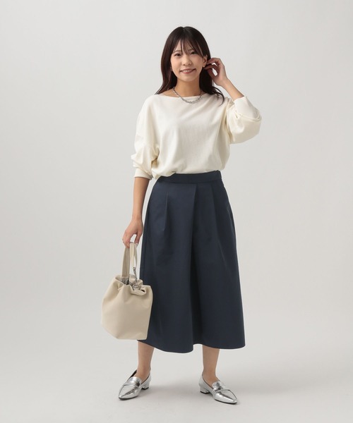 Elura（エルーラ）の「＜低身長サイズあり＞タックフレアスカート/144542（スカート・レディース・ネイビー/ダークブラウン・FREE）」の7枚目の写真