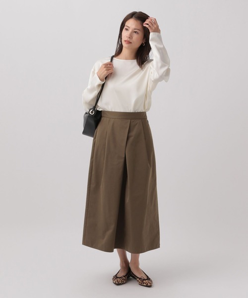 Elura（エルーラ）の「＜低身長サイズあり＞タックフレアスカート/144542（スカート・レディース・ネイビー/ダークブラウン・FREE）」の9枚目の写真